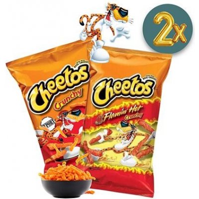 Cheetos křupky se sýrovou příchutí 226,8 g + Cheetos Flamin' Hot pálivé sýrové křupky 99 g – Zboží Dáma