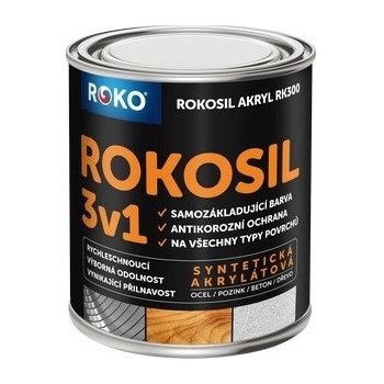 Rokosil 3v1 akryl RK 300 1999 černá matná 0,6 L