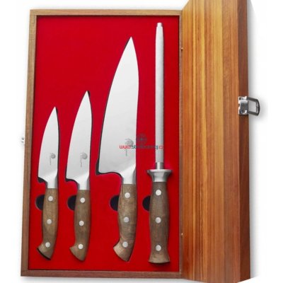 Sada nožů Dellinger Walnut s ocílkou, dřevěný BOX – Zboží Mobilmania