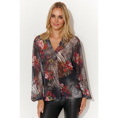 Makadamia halenka M812 černo-červená – Zboží Dáma