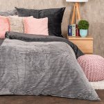 4Home Povlečení mikroflanel Stripe šedá 140x200 70x90 – Zboží Mobilmania