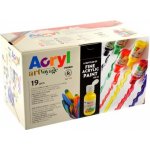 Primo akrylové barvy set 12 x 125 ml + 2x plátno + 5 štětců – Hledejceny.cz