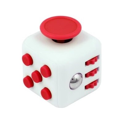 FIDGET CUBE 3,5 x 3,5 cm Červená bílá – Zboží Mobilmania