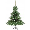 Vánoční stromek vidaXL Umělý vánoční stromek normandská jedle LED a koule zelený 150cm