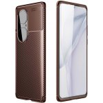 Carbon odolný gelový obal na mobil Huawei P50 Pro - hnědý – Zboží Živě