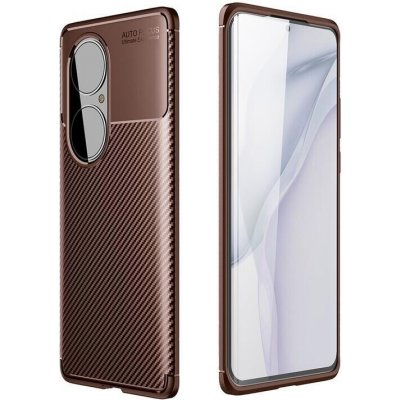 Carbon odolný gelový obal na mobil Huawei P50 Pro - hnědý – Zboží Živě
