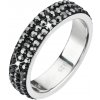Prsteny Evolution Group Stříbrný prsten s krystaly černý 35001.5 hematite