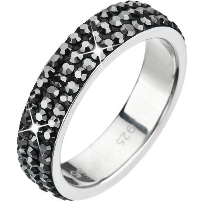 Evolution Group Stříbrný prsten s krystaly černý 35001.5 hematite – Zboží Mobilmania