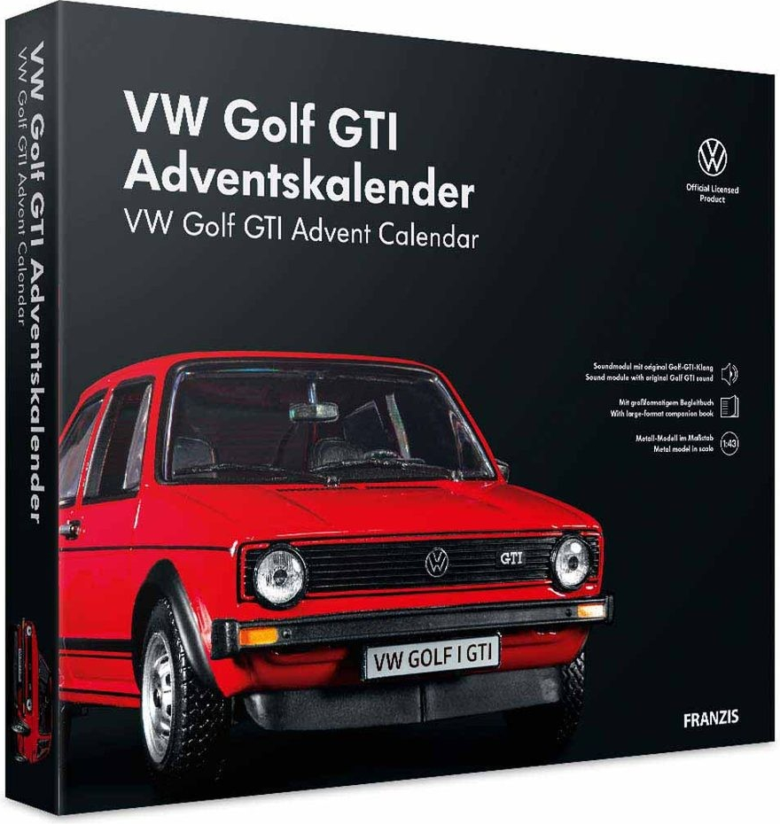 Franzis Franzis Verlag GmbH adventní kalendář Volkswagen VW Golf GTI se zvukem 1:43