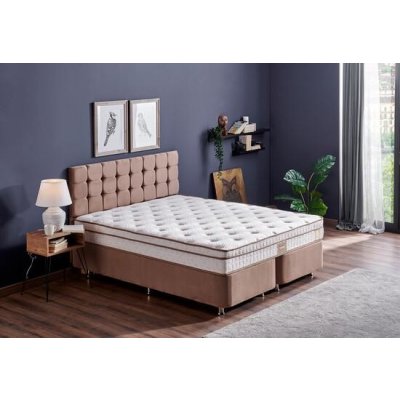 Hanah Home Double Mattress Base & Headboard Helen Light Brown – Hledejceny.cz