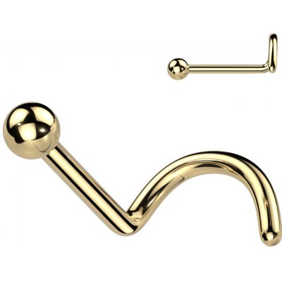 Steel Edge titanový piercing do nosu kulička SET23NOS01 Zlatá – Zboží Dáma