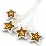 DECOLED LED světýlka na baterie dřevěné hvězdičky 1,8 m teple bílá, 10 diod, čirý kabel IP20 interiér, 2× AA – Hledejceny.cz