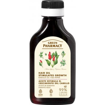 GREEN PHARMACY: Lopuchový olej s červenou paprikou-Podpora růstu vlasů 100ml – Hledejceny.cz