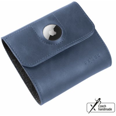 Kožená peněženka FIXED Classic Wallet for AirTag z pravé hovězí kůže modrá