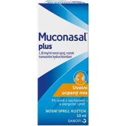 MUCONASAL PLUS NAS 1,18MG/ML NAS SPR SOL 1X10ML