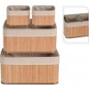 Kazeta na šití Úložné košíky sada 4 ks bambus / textil přírodní EXCELLENT KO-HX9100600