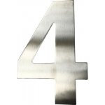 Domovní číslo "4" nerezová ocel, 15 cm – HobbyKompas.cz