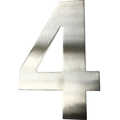 Domovní číslo "4" nerezová ocel, 15 cm – HobbyKompas.cz