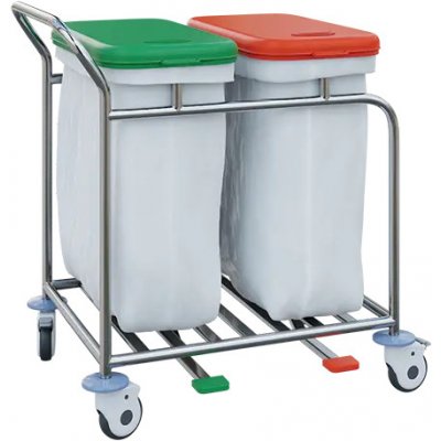 VNP Plus 02 vozík na prádlo a tříděný odpad víko zelené a červené