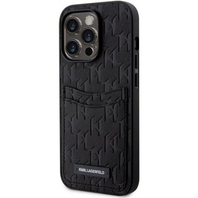 Pouzdro Karl Lagerfeld Saffiano Monogram Card Slot iPhone 14 Pro černé – Zboží Mobilmania