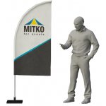 MITKO Reklamní vlajka Rider S (80x160 cm) s hliníkovým stožárem – Rovné – Hřeb s ocelovým rotátorem ⌀ 20 mm – Hledejceny.cz
