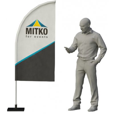 MITKO Reklamní vlajka Rider S (80x160 cm) s hliníkovým stožárem – Rovné – Hřeb s ocelovým rotátorem ⌀ 20 mm – Hledejceny.cz