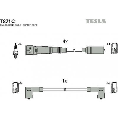 TESLA Zapalovací kabely original TE T821C – Hledejceny.cz