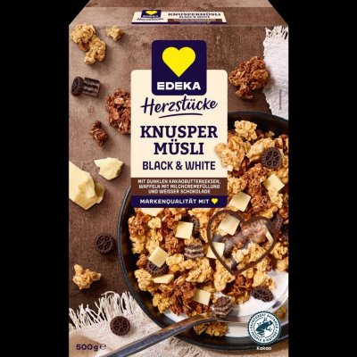Edeka Premium Křupavé müsli Black + White 500 g – Zboží Mobilmania