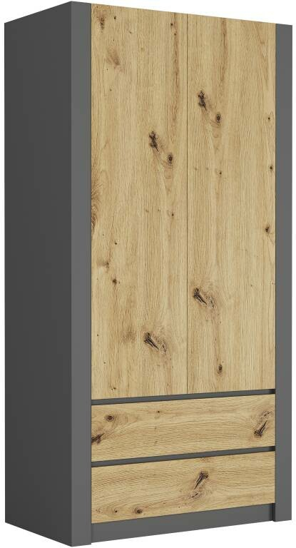 Framire Dvoudveřová skříň Modern B20 dub artisan mix antracit 180 x 90 x 55 cm
