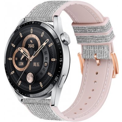 BStrap Glitter řemínek na Huawei Watch GT3 42mm, silver SSG032C0108 – Zboží Mobilmania