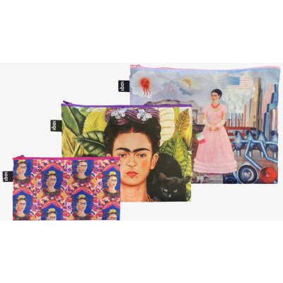 Loqi taštičky na zip Frida Khalo Self Portrait The Frame 3 ks – Zboží Dáma