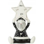 Textilomanie Vánoční dekorace SANTA HOHO 19,5 cm, černo-bílá – Hledejceny.cz