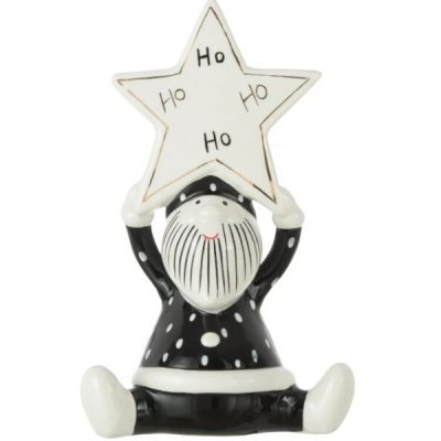 Textilomanie Vánoční dekorace SANTA HOHO 19,5 cm, černo-bílá – Hledejceny.cz