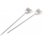 Ozdobné špendlíky délka 55 mm srdce Varianta: bílá perleť, Balení: 1 krab. – Zboží Dáma