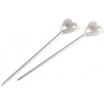 Ozdobné špendlíky délka 55 mm srdce Varianta: bílá perleť, Balení: 1 krab. – Zboží Dáma