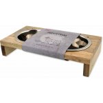 Misky Magic Cat nerez s dřevěným stojánkem 2 x 400 ml – Sleviste.cz