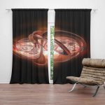 Sablio Závěs Červená abstrakce: 2ks 140x250cm – Hledejceny.cz
