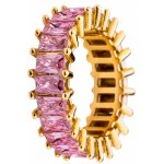 Franco Bene Pozlacený Crystal prsten růžový 1019 – Zboží Dáma