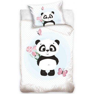 TipTrade povlečení Roztomilá Panda bílé/černé 100 x 135 , 40 x 60 cm – Sleviste.cz