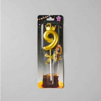 Dortisimo Svíčka zlatá s korunkou číslo 9 – Hledejceny.cz