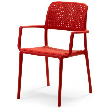 Nardi Bora s područkami Červená plastová zahradní židle