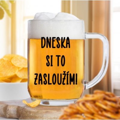 Ahome Půllitr na pivo Dneska si to zasloužím 500 ml – Zbozi.Blesk.cz