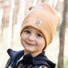 Dětská čepice Baby Nellys Jarní podzimní bavlněná čepice hořčicová