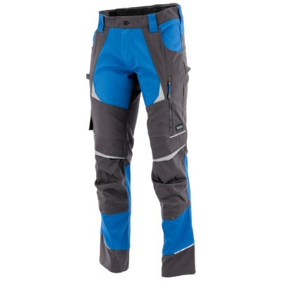 Sara Workwear Strečové kalhoty COTTONFLEX modré tmavě šedá – Sleviste.cz