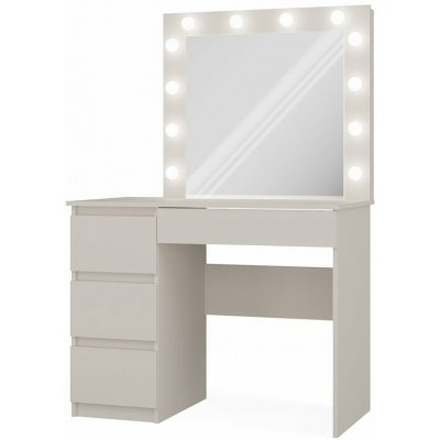 Topeshop Marina toaletní stolek Z/L+MIJ/L s LED zrcadlem bílý – Zboží Dáma