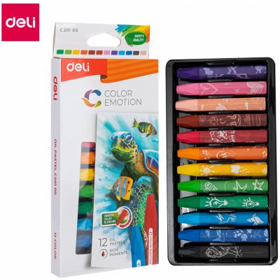 DELI Voskovky olejové 12 barev Color Emotion – Hledejceny.cz