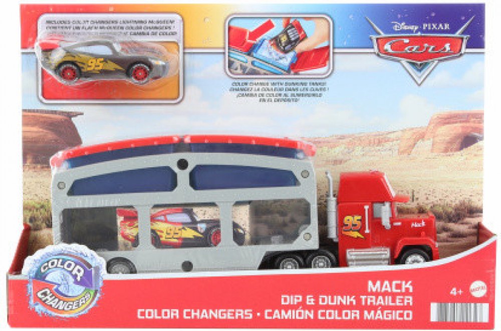 Mattel Disney Cars CKD34 Kamión Mack Dip & Dunk a Blesk McQueen měnící  barvu | Srovnanicen.cz