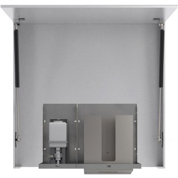 ESSENTIA zrcadlová skříňka 900 mm s automatickým dávkovačem mýdla a zásobníkem na papírové ručníky MUM000125