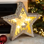 Haushalt international LED Dřevěná hvězda Zimní les 845475 – Hledejceny.cz