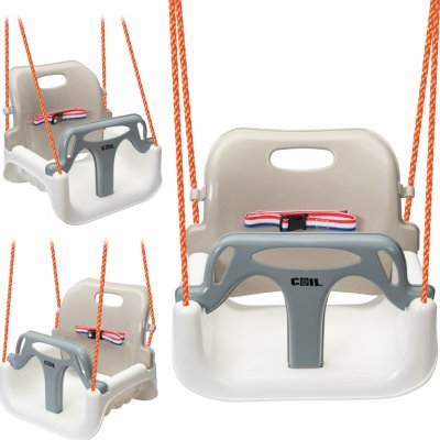 Lebula zahradní houpačka 3v1 kbelík popruhy krémová a bílá – Zboží Dáma